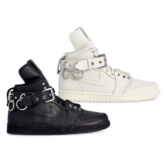 Comme Des Garçons x Nike Air Black Leather Jordan 1 High Sneakers - Picture 10 of 16